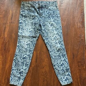 Kut from the Kloth Blue Paisley Jeans, Sz 10, EUC